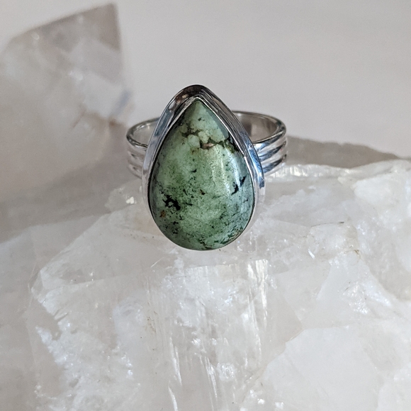 Natural Green Norwegian Turquoise, 925 Ring, 6 - Picture 3 of 7